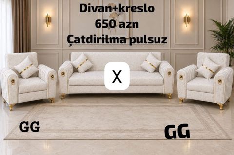 Divan + kreslo dəsti - Komplekt: 1 ədəd üçnəfərlik divan və 2 ədəd — ucuz.mebel — Soft furniture sets