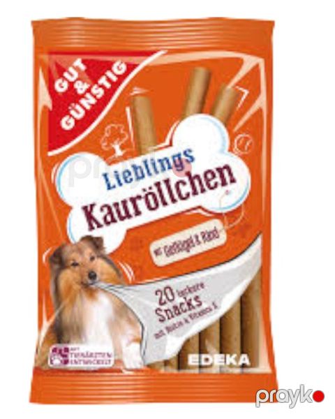 Məzə itlər üçün Edeka Gut & Günstig Lieblings Kauröllchen quş və mal əti İlə 200 q — Bakı