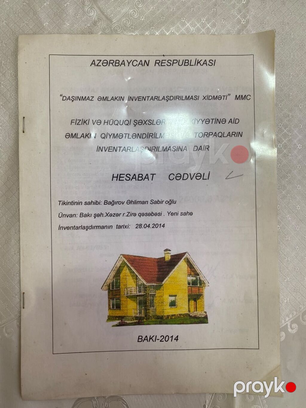 40 sot, Tikinti, Texniki pasport — Torpaq, Digah (4)