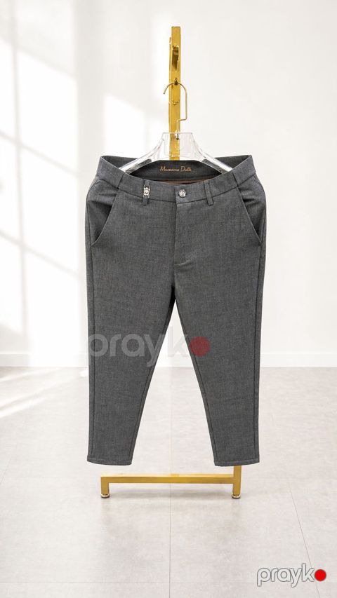 Kişilər üçün kassik şalvar 34708836, boz, kətan, ölçü 34 — Bakı
