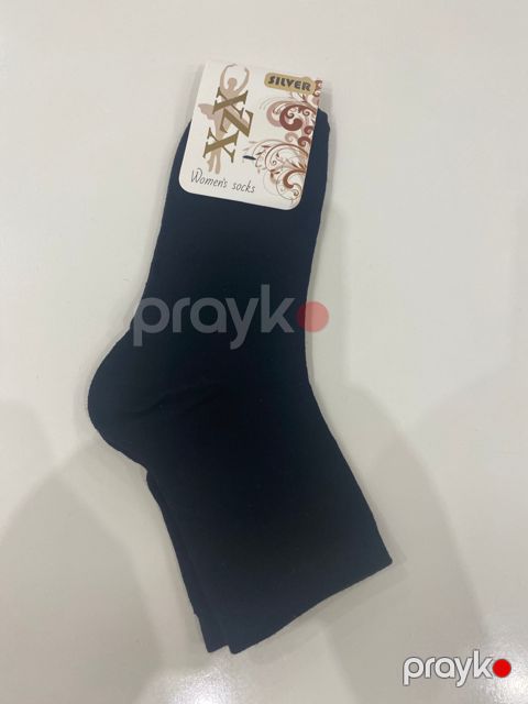 Qadın corabı Silver, orqanik pambıq, qara, ölçü 37-40 — Bakı