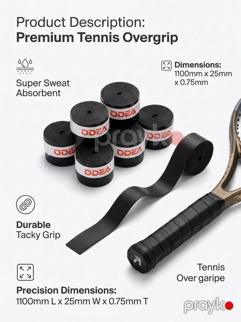 Sarğı Odea, tennis/padel/badminton üçün, qara — Bakı