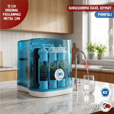 Su filtri Water Boss, 12 l metal çən, 6 mərhələli pompalı — Bakı