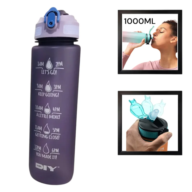 İdman su qabı WS1286, bənövşəyi, 1000 ml — Fitness və yoqa, Bakı (2)
