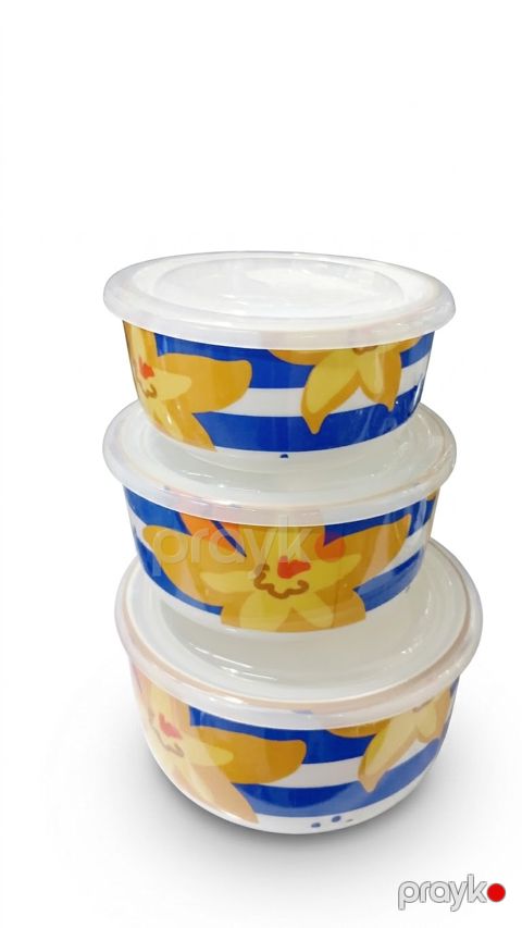 Qida saxlama konteyneri dəsti 10640, keramika, dairəvi, 1000/1500/500 ml — Bakı