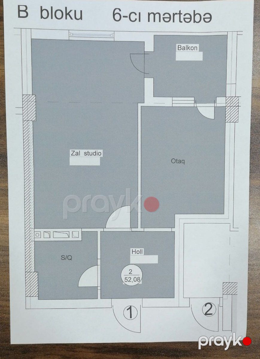 Satılır 1 otaqlı yeni tikili 52.5 m² — Mənzil, Bakı (4)