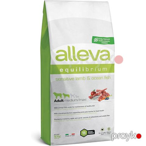 Quru yem Alleva Equilibrium Sensitive Medium Maxi Adult Lamb & Ocean Fish, 12 kq — Bakı
