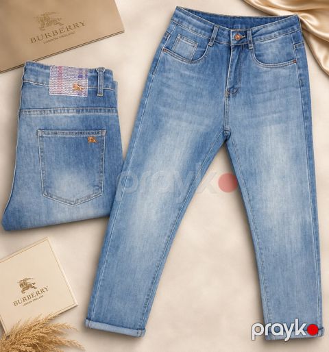 Kişilər üçün düz cins 0356, açıq göy, pambıq, ölçü 30 — Bakı