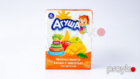 Meyvə şirəsi uşaqlar üçün Агуша Alma Banan və Manqo, 200 ml, 6 aydan — Bakı