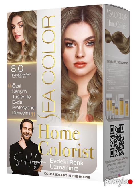 Saçlar üçün krem-boya Sea Color 8.0 Açıq xurmayı, 185 ml — Bakı
