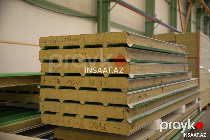 100 mm daş yunu sendviç panel – yanğına dözümlü — Tikinti blokları, kərpic və panellər, Bakı (6)