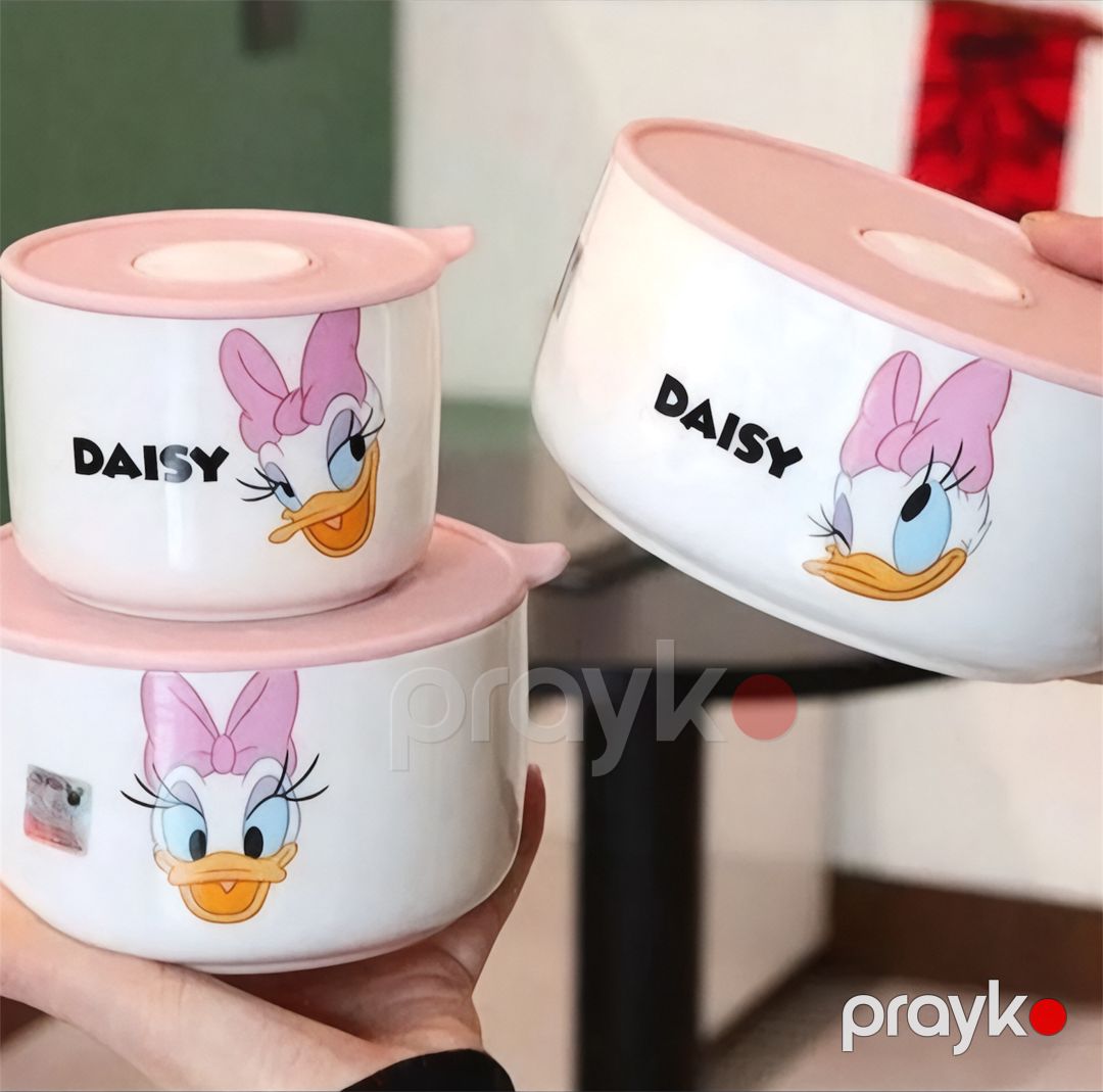 Qida saxlama konteyneri Deizi Dak NP17, 3 əd, keramika, ağ/çəhrayı — Mallar, Bakı (2)
