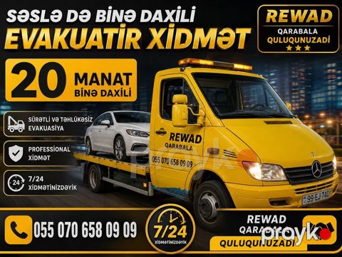 Evakuator, Platforma ilə, Şəhər daxili — Bakı