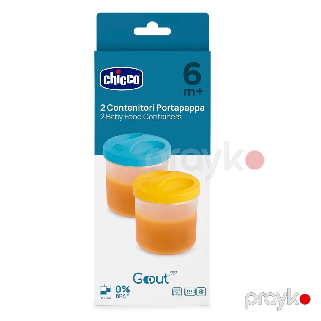 Qida saxlama konteyneri Chicco, 250 ml, 2 ədəd, sarı/mavi - 60181300000 — Mallar, Bakı (2)