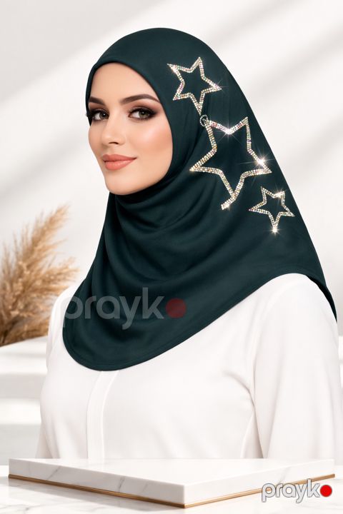 Hicab 5424, yaşıl, pambıq, ölçü One size — Bakı