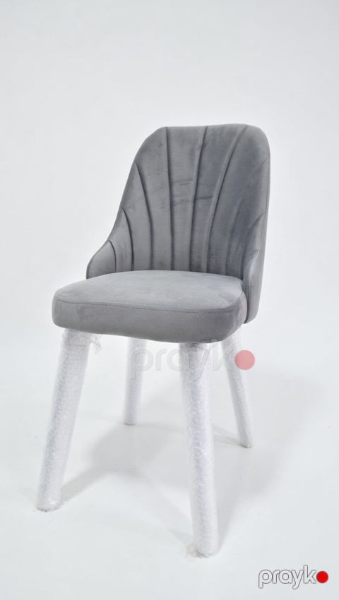 Stul 01, fıstıq ağacı/velür, boz, 93x50x55 sm — Bakı