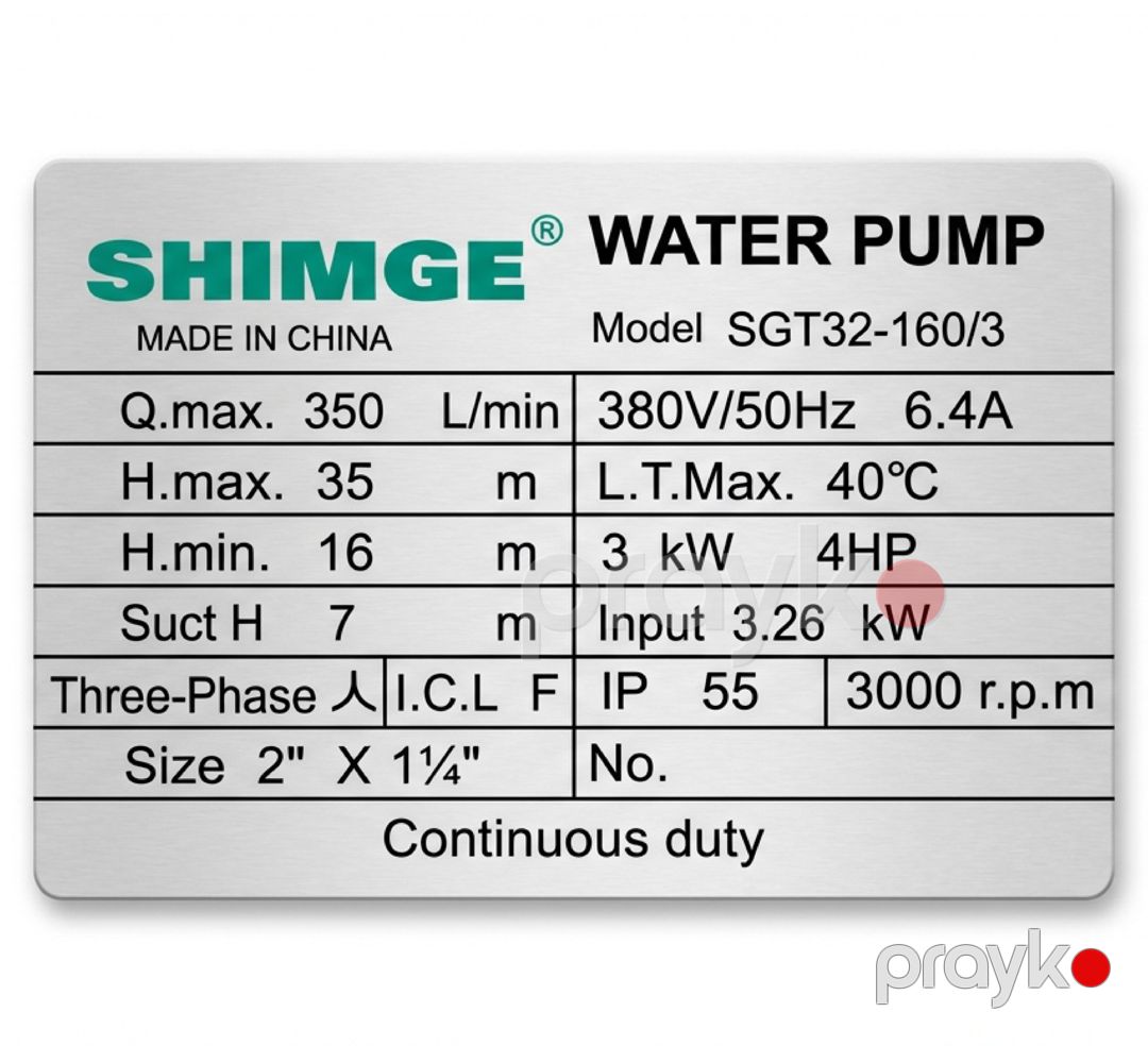 Səthi nasos Shimge 3kW SGT32-160/3 — Mallar, Bakı (3)