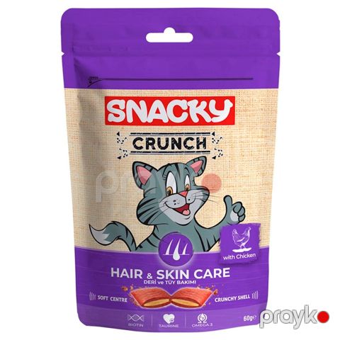 Pişiklər üçün məzə Snacky Crunch Hair & Skin Care With Chicken, 60 q — Bakı