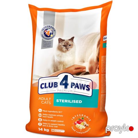 Quru yem Club 4 Paws Adult qısırlaşdırılmış pişiklər üçün 14 kq — Bakı