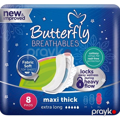 Qadın bezləri Butterfly Breathable Sanitary Maxi Net Mesh, XL, 8 ədəd — Bakı