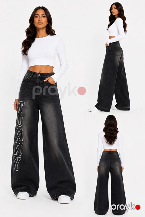 Qadınlar üçün Baggy cins 74816491, poliester, qara, ölçü 27 — Bakı
