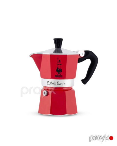 Qeyzer qəhvə bişiricisi Bialetti Moka Express Red, gümüşü/qırmızı, 270 ml — Bakı