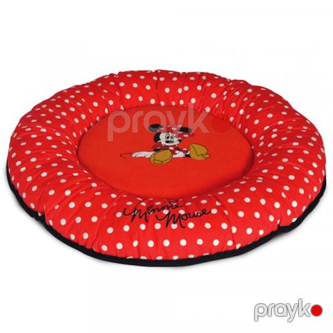 İtlər və pişiklər üçün taxt Triol Disney Minnie-2 dairəvi, qırmızı, xallı, 50x50x7 sm — Bakı
