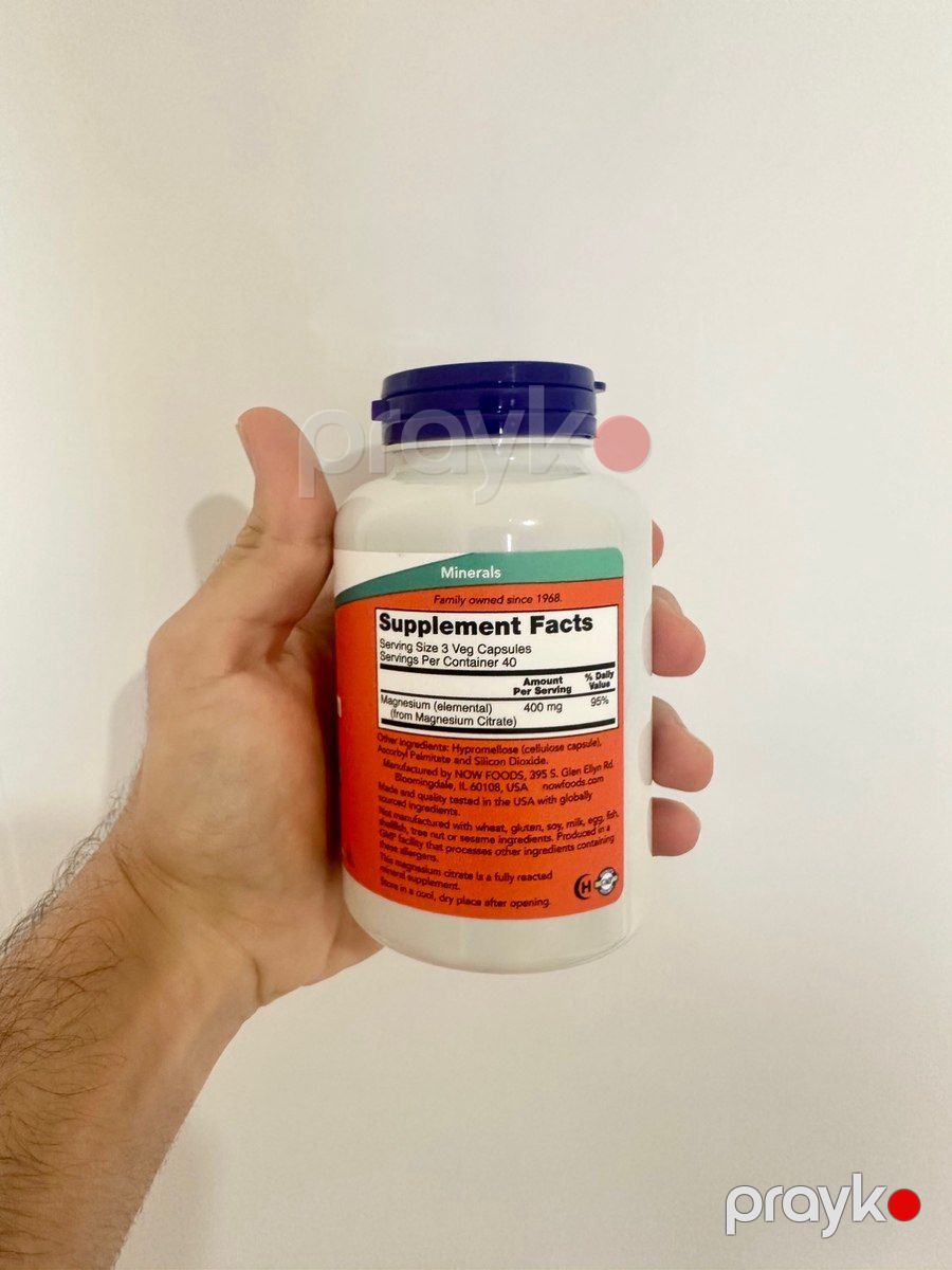 NOW Foods Magnesium Citrate 120 Kapsul — Gözəllik və səhiyyə, Bakı (3)