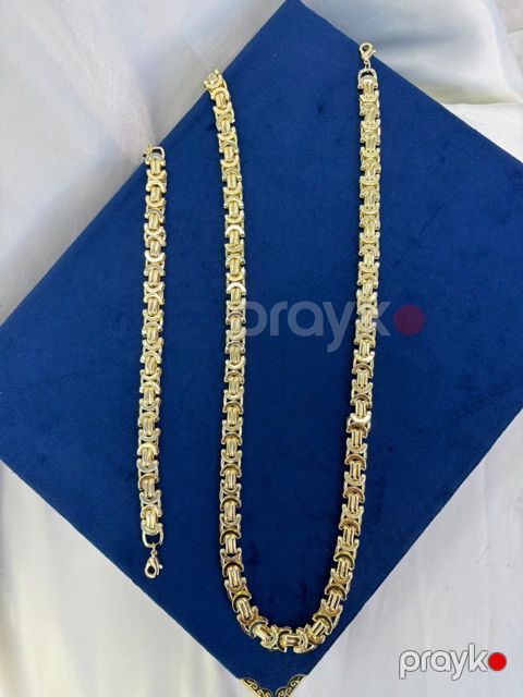 Bijuteriya dəsti boyunbağı və qolbaq MB0995, qızılı — Bakı