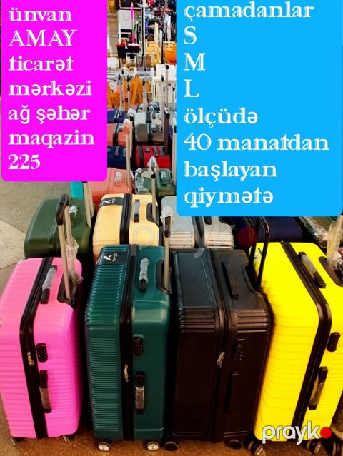 Çamadanlar – S, M, L ölçülərdə Rəng çeşidi geniş (sarı, çəhrayı — Bakı