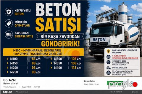 Beton sifarişi — Bakı