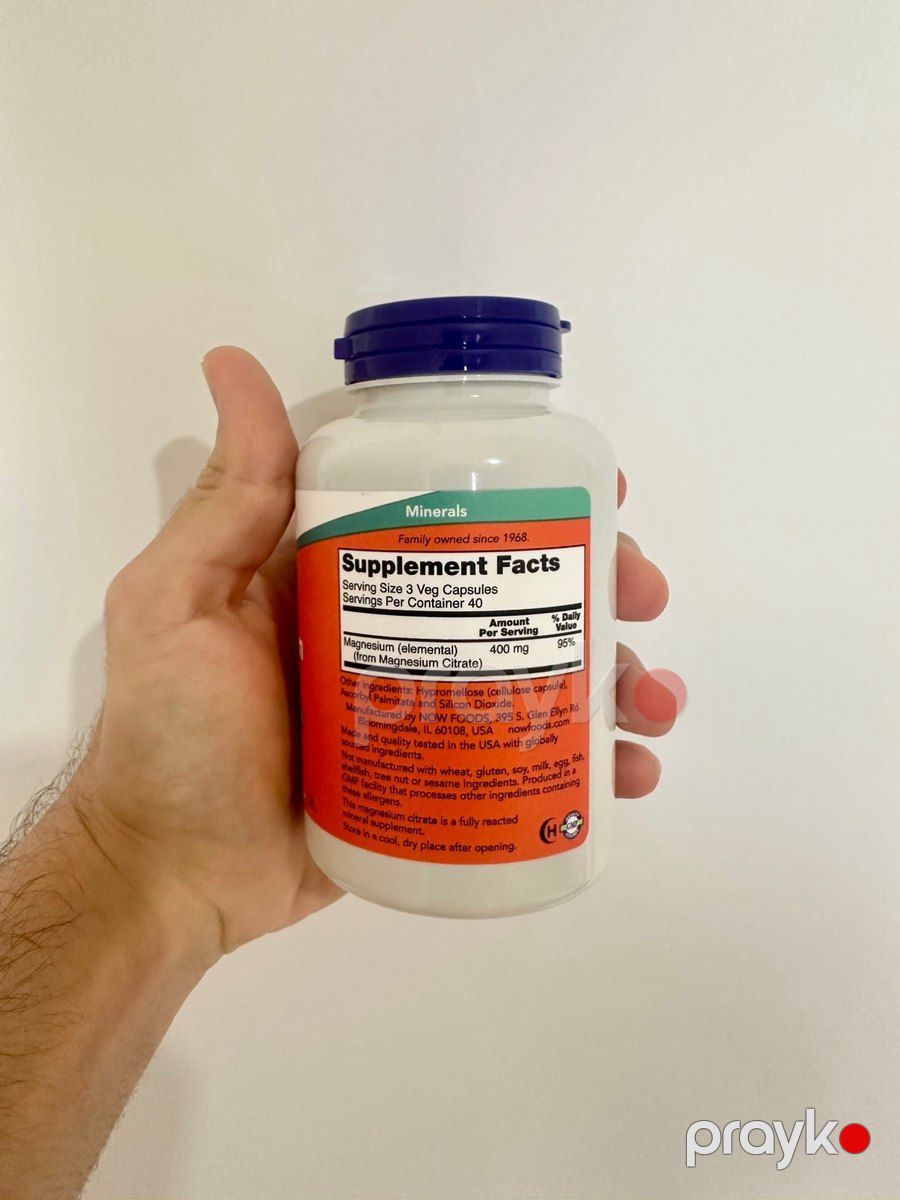 NOW Foods Magnesium Citrate 120 Kapsul — Gözəllik və səhiyyə, Bakı (2)