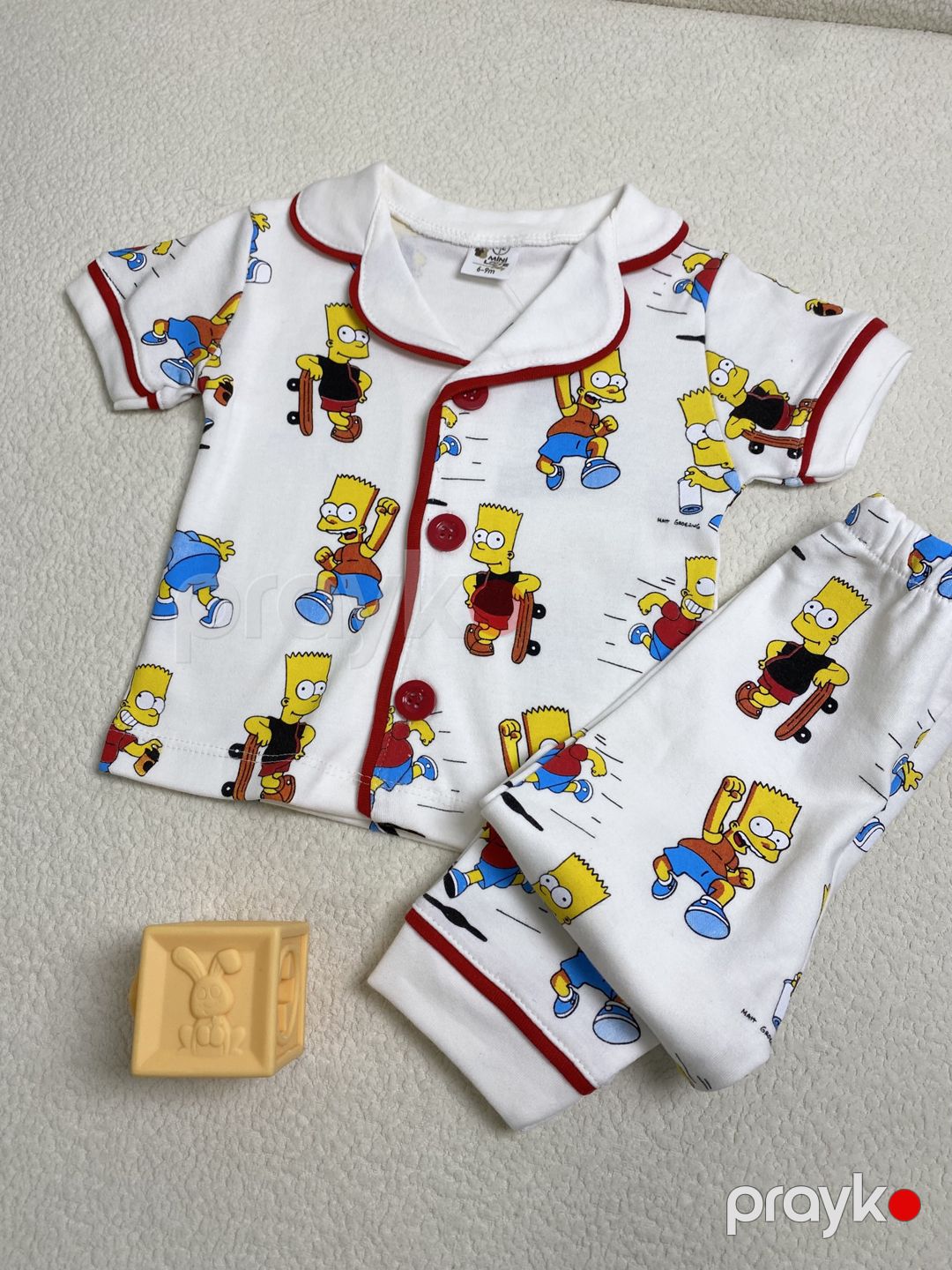 Yenidoğulan üçün paltar No brand, Şalvarlı pijama dəsti, Ağ, Pambıq, 6-9 ay — Mallar, Bakı (2)