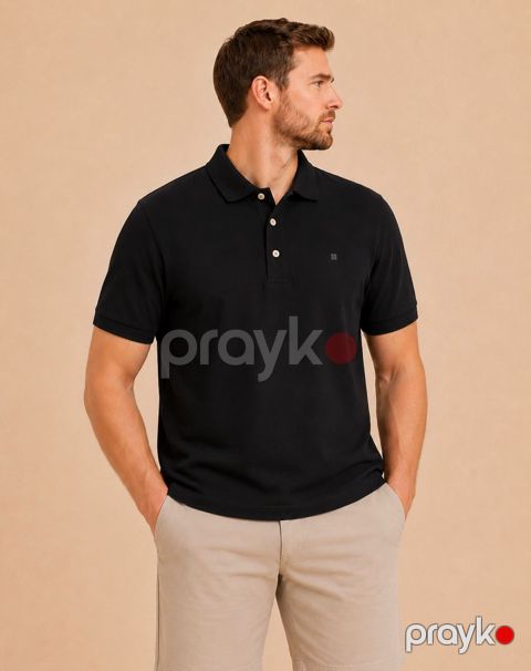 Polo kişilər üçün Q1967, qara, pambıq, ölçü XL — Bakı