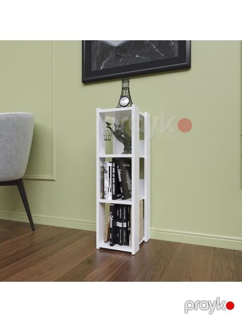 Stellaj 3563_StellajGostWhite, 23x30x80 sm, Ldsp, ağ — Bakı