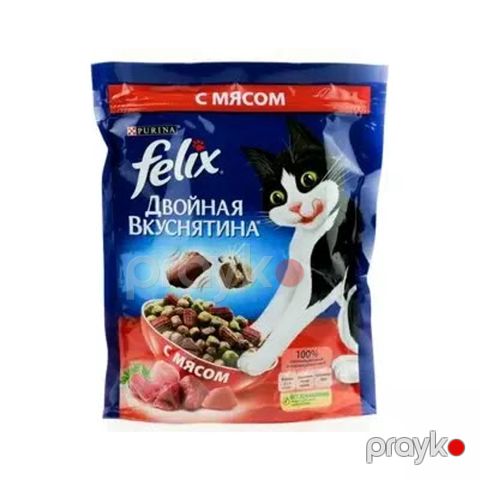 Quru yem Felix Двойная вкуснятина, yetkin pişiklər üçün ət ilə 200 qr — Bakı