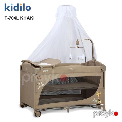 Manej-çarpayı Kidilo T-704L, bej, 120x60x74 sm — Bakı