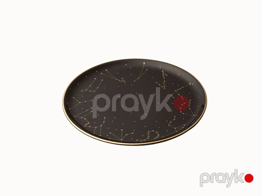 Boşqab Porland Night Magic Pattern3 farfor, qara/qızılı, 20 sm — Mallar, Bakı (3)