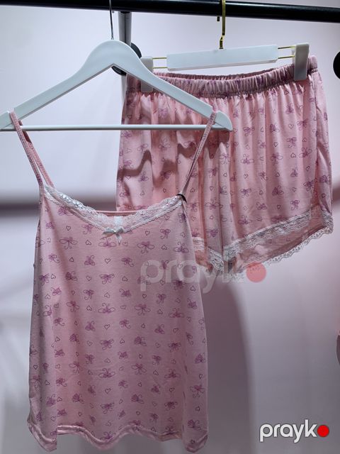 Şortlu pijama dəsti 42766, Çəhrayı, Poliester/Viskoz, Ölçü XL — Bakı