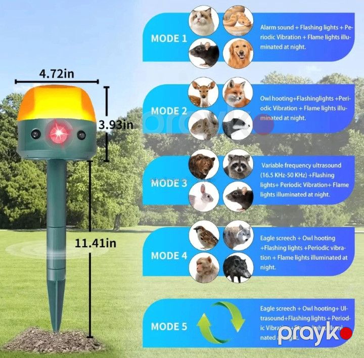 Ultrasəsli heyvan qorxuducu Solar Animal Repeller — Mallar, Bakı (2)
