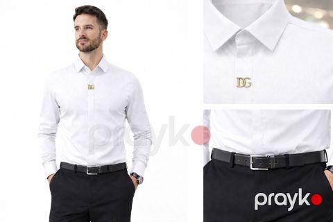 Uzunqol köynək kişilər üçün 95658494, pambıq, ağ, ölçü M — Bakı
