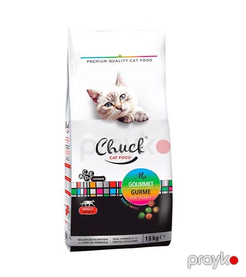 Quru yem Chuck Mix Gourmet yetkin pişiklər üçün, toyuq ilə, 500 g — Bakı