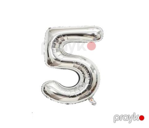 Şar, 5 rəqəmi, gümüşü, helium və hava ilə doldurulan, 81 sm — Bakı