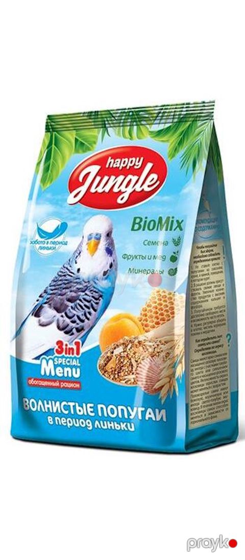 Yem Happy Jungle dalğalı tutuquşular üçüntüktökmə vaxtı 500 q — Bakı