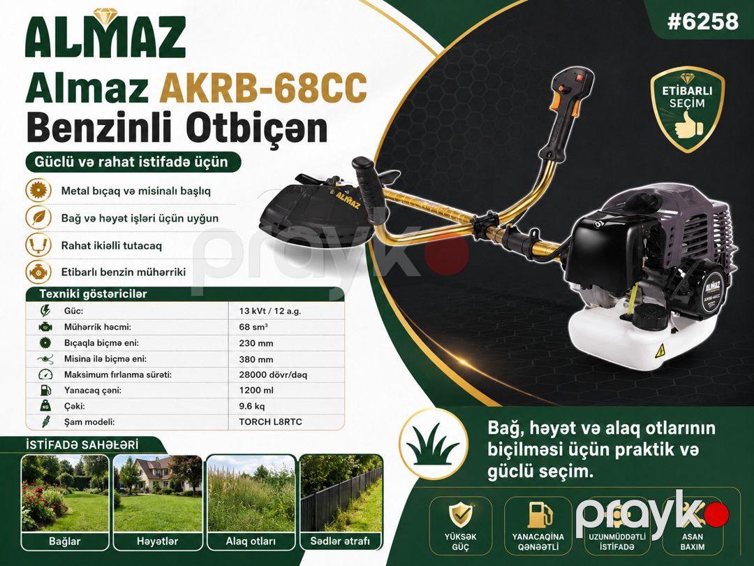 Trimmer benzinli AKRB-68CC, 1300 Vt — Mallar, Bakı (2)