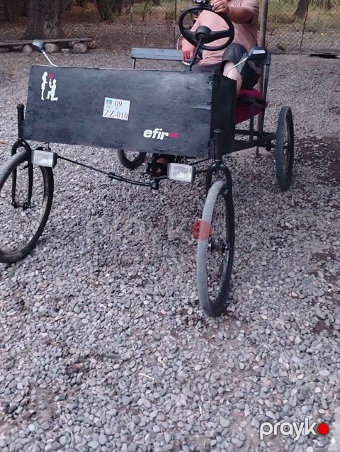 Dördtəkərli pedallı kart (manual sürüş) - Güclü metal karkas, ön — Bərdə