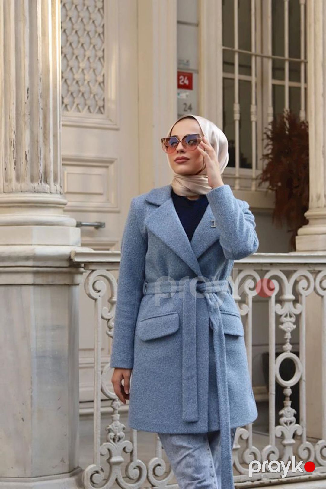 Qadınlar üçün fəsillərarası palto Dessen 2082-1010, mavi, polyester/elastan, ölçü 42 — Mallar, Bakı (3)