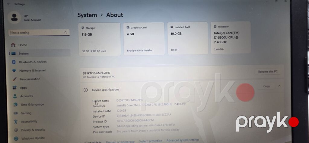 İşlənmiş HP ProBook, 15.6 Intel Core i7, 128 GB — HP, Bakı (4)