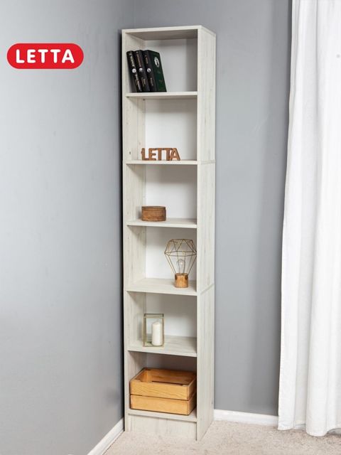 Stellaj Letta Dub White, 202х28х40 sm, Ldsp, ağ — Bakı