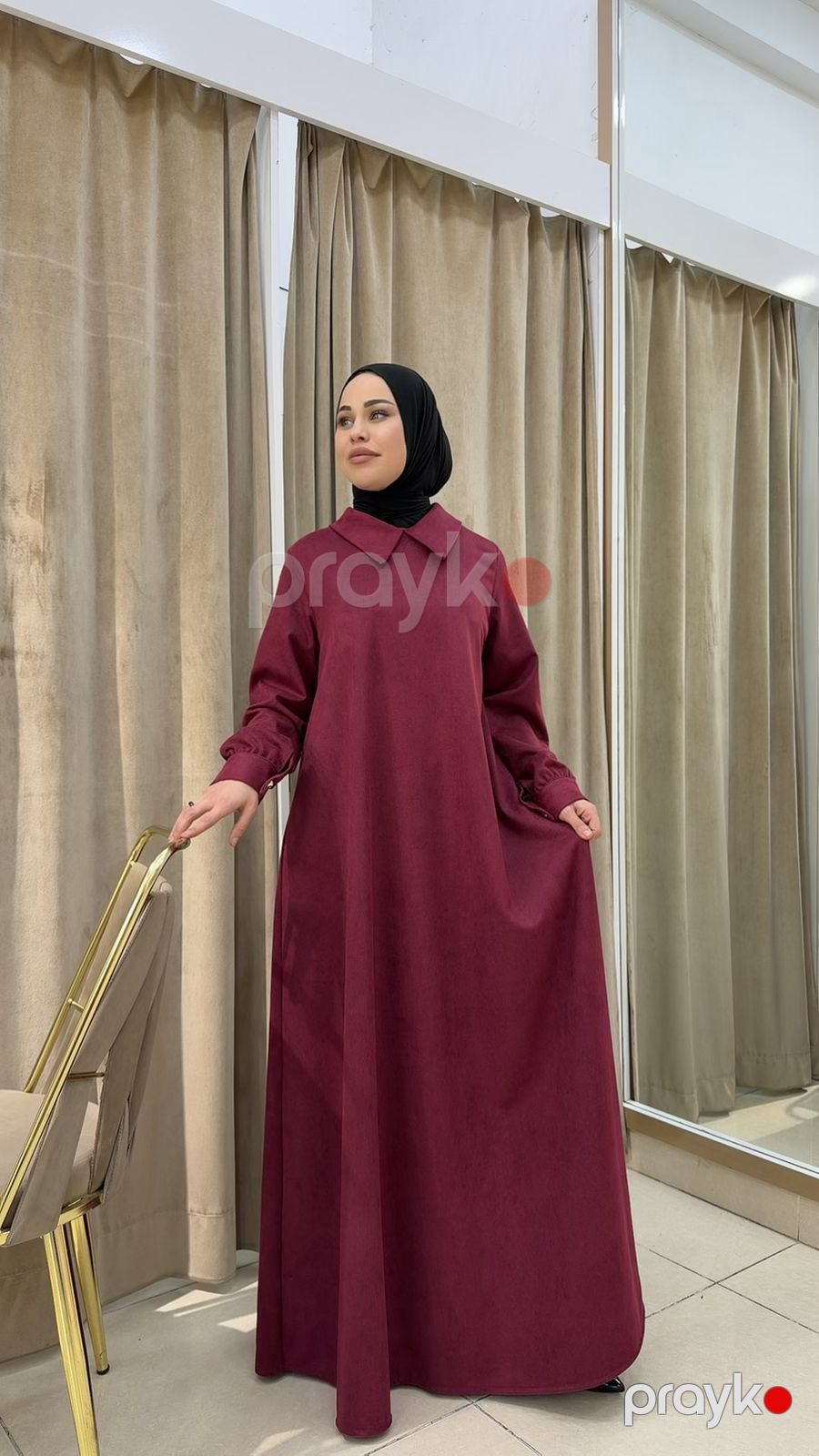 Gündəlik don 1312 3704, tünd qırmızı, laykra/pambıq, ölçü 44-46 — Gündəlik paltarlar, Bakı (2)